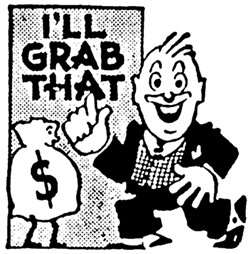 politician grabbing money